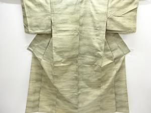 アンティーク　線描き模様手織り紬単衣着物